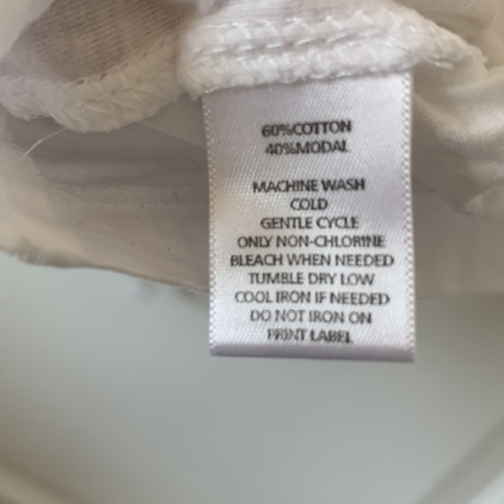 NWT LOFT White Peplum Detail Neckline Sleeveless Cotton/Modal Blend Top Size MP - Picture 9 of 9